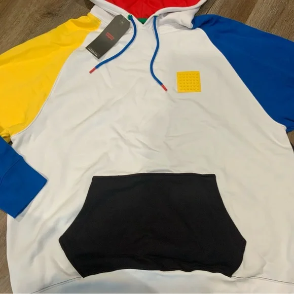 Levi's x Lego Men's Relax Brick Built Colorblock Hoodie Sweatshirt Size Large - Picture 2 of 10